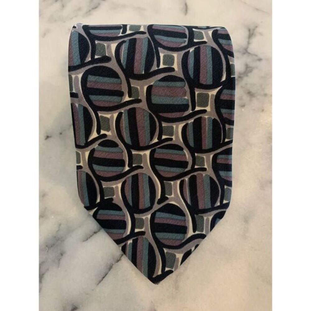 Cellini 100% Silk Geometric Abstract Tie Made In USA